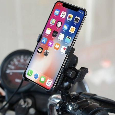 Uchwyt na telefon smartphone z ładowarką USB