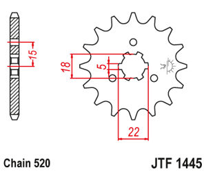 Zębatka przednia JTF1445-12 12 zębów, rozmiar 520 Kawasaki