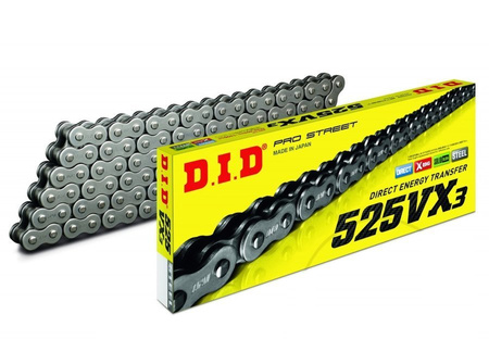 Łańcuch napędowy DID 525VX3 110 ogniw otwarty z zapinką klipsem