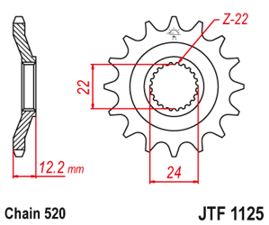 Zębatka przednia JTF1125-17 17 zębów, rozmiar 520 Aprillia