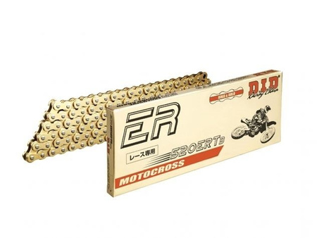 Łańcuch napędowy DID 520ERT3 116 ogniw złoty otwarty z zapinką klipsem