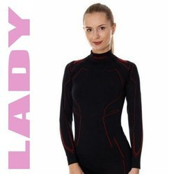 Koszulka termoaktywna BRUBECK Cooler damska czarny - czerwony