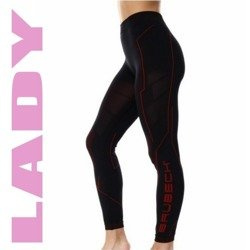 Spodnie termoaktywne BRUBECK Cooler damskie czarny - czerwony