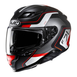 Kask HJC F71 Arcan black red + interkom 