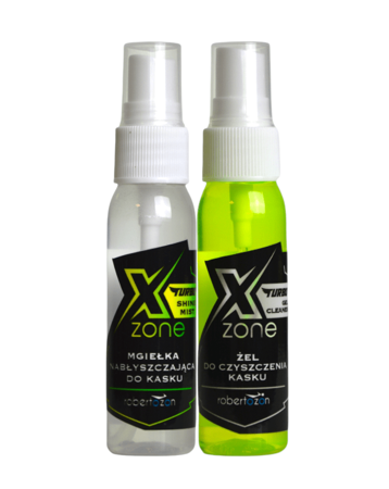 Podróżny zestaw do czyszczenia kasku Xzone – Turbo Gel + Turbo Shine + 2 x ściereczka