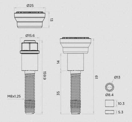 Pojedyncza śruba QUADLOCK Single Bolt M8