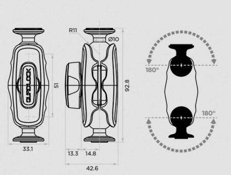 Ramię QUADLOCK 360 Arm - Dual Pivot (51mm)