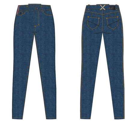 Spodnie damskie jeans REBELHORN Nomad Lady washed blue ( Armalith - skinny fit )