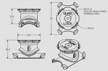 Uchwyt na kierownicę QUADLOCK Handlebar / Stem Mount 25-40 mm