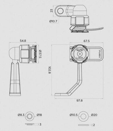 Uchwyt pod lusterko QUADLOCK Mirror Stem Mount